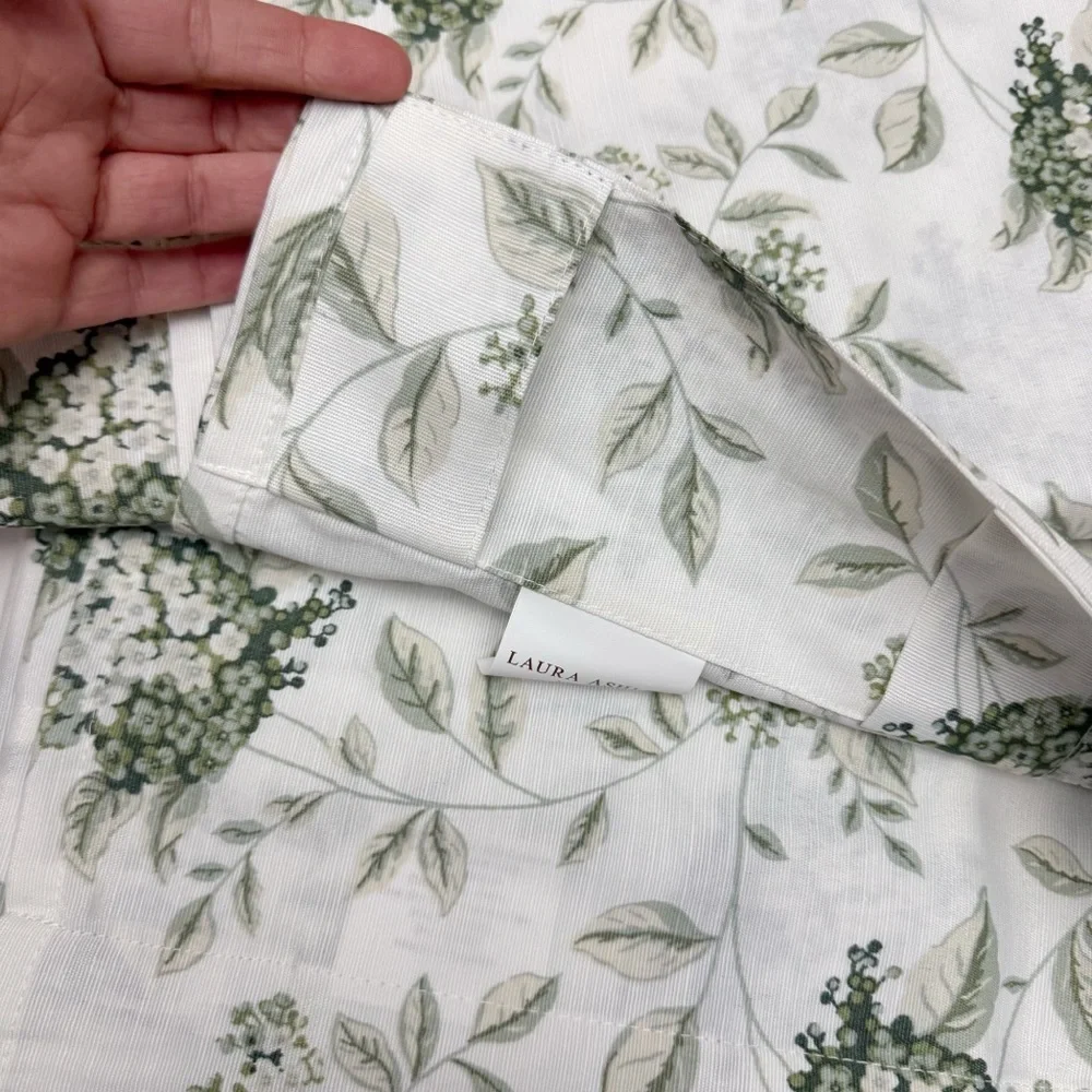 Laura Ashley Green Lilac Portland Floral Set of 2 Curtain Panels 38x96 in. NEW